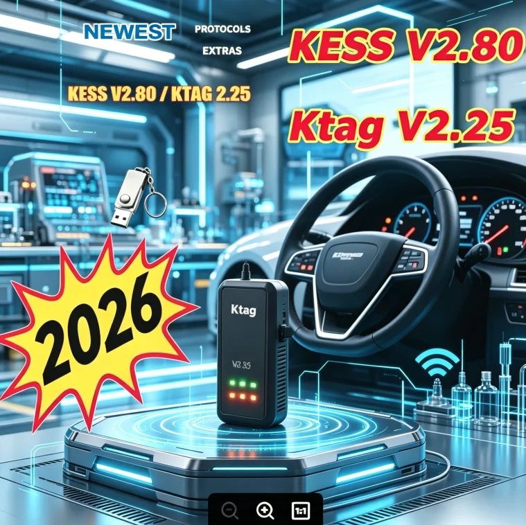 

10 in 1 Latest 2025 KESS V2.80 Repair Software For Kess V5.017 Ksuite 2.53 2.47 Ktag V2.25 Online Version Ma