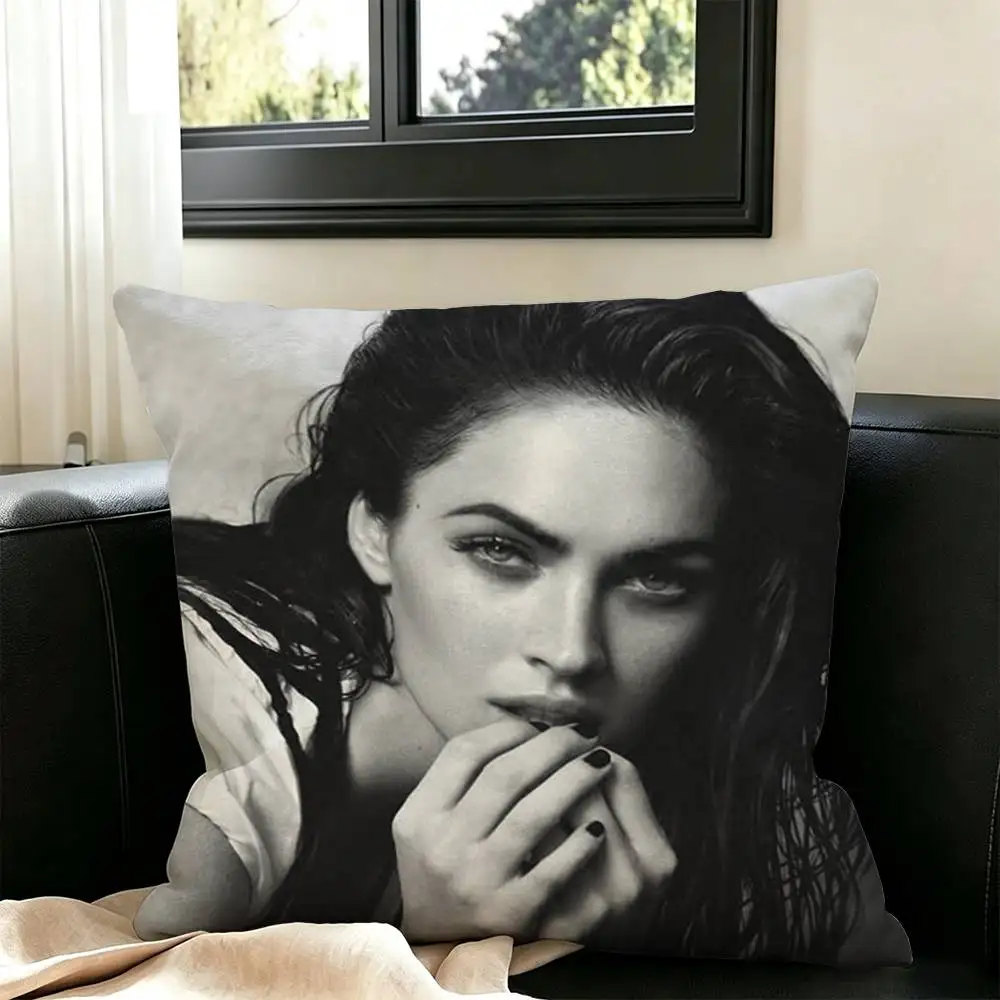 Actor M-Megan Fox  Pillow Case Square Double-Sided Sofa Cushion Cover Bedroom Bedside Pillow