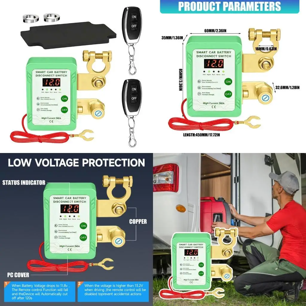 

Heavy Duty Battery Disconnect Switches with Real Time Monitoring Waterproof Battery Main Switches for Trucks