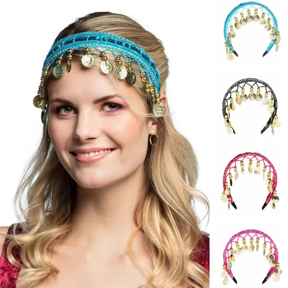 Fotografia 3: Tiara de Plástico Multicolorida de Moda, Corrente de Cabeça Étnica para Mulheres
