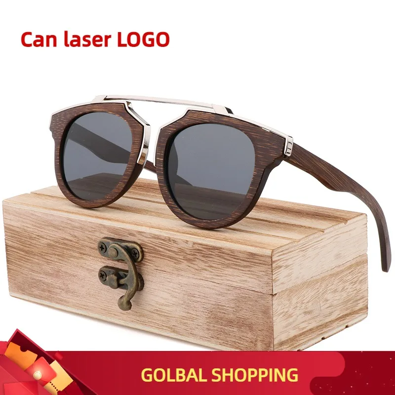 2020 High Quality Luxury Designer Sunglasses Men Driving sunglasses Polarized UV400 Bamboo Wood Sun Glasses Eyewear Dropshipping