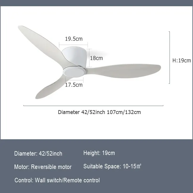 Imagem -06 - Ventilador de Teto Criativo Simples Interior de Piso Baixo dc Reversível Ventilador Pendente com Controle Remoto 42 52 Polegadas 110220v