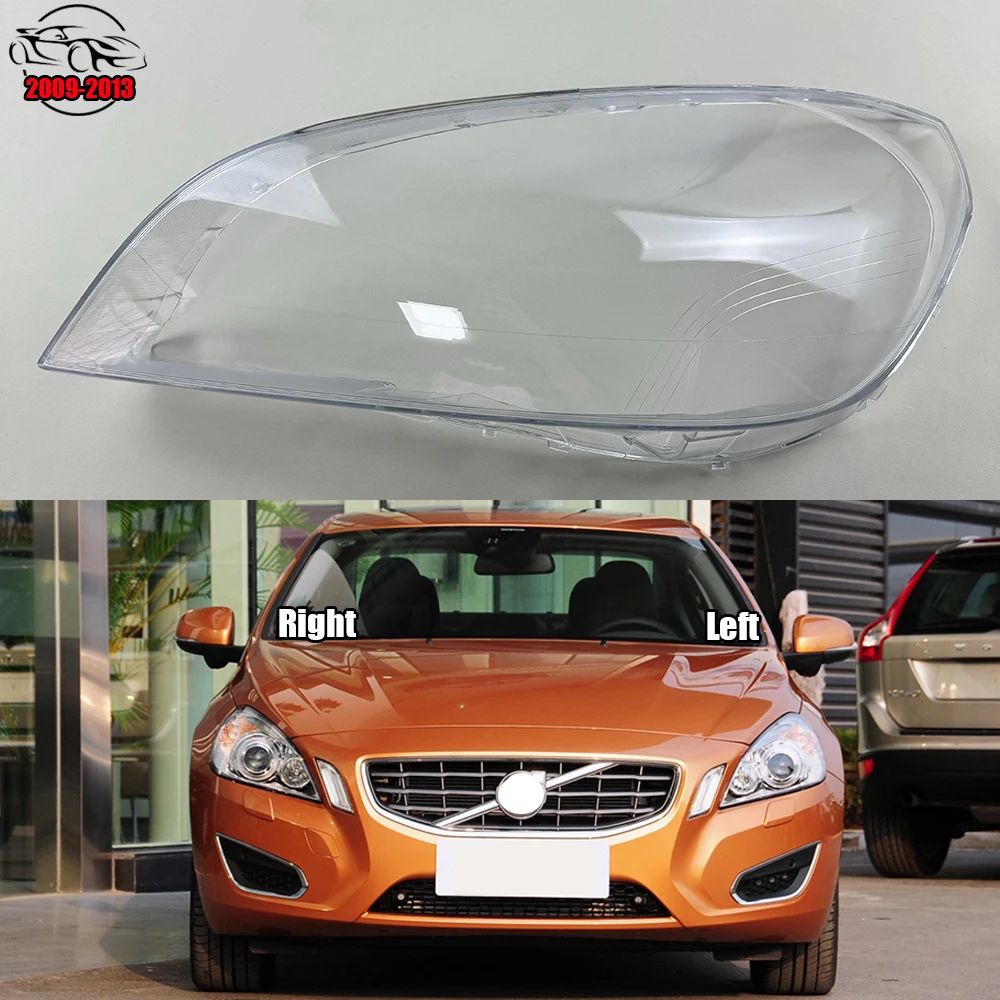 

For Volvo S60 V60 2009-2013 Headlight Cover Transparent Mask Headlamp Lamp Shell Lens Replace Original Lampshade Plexiglass