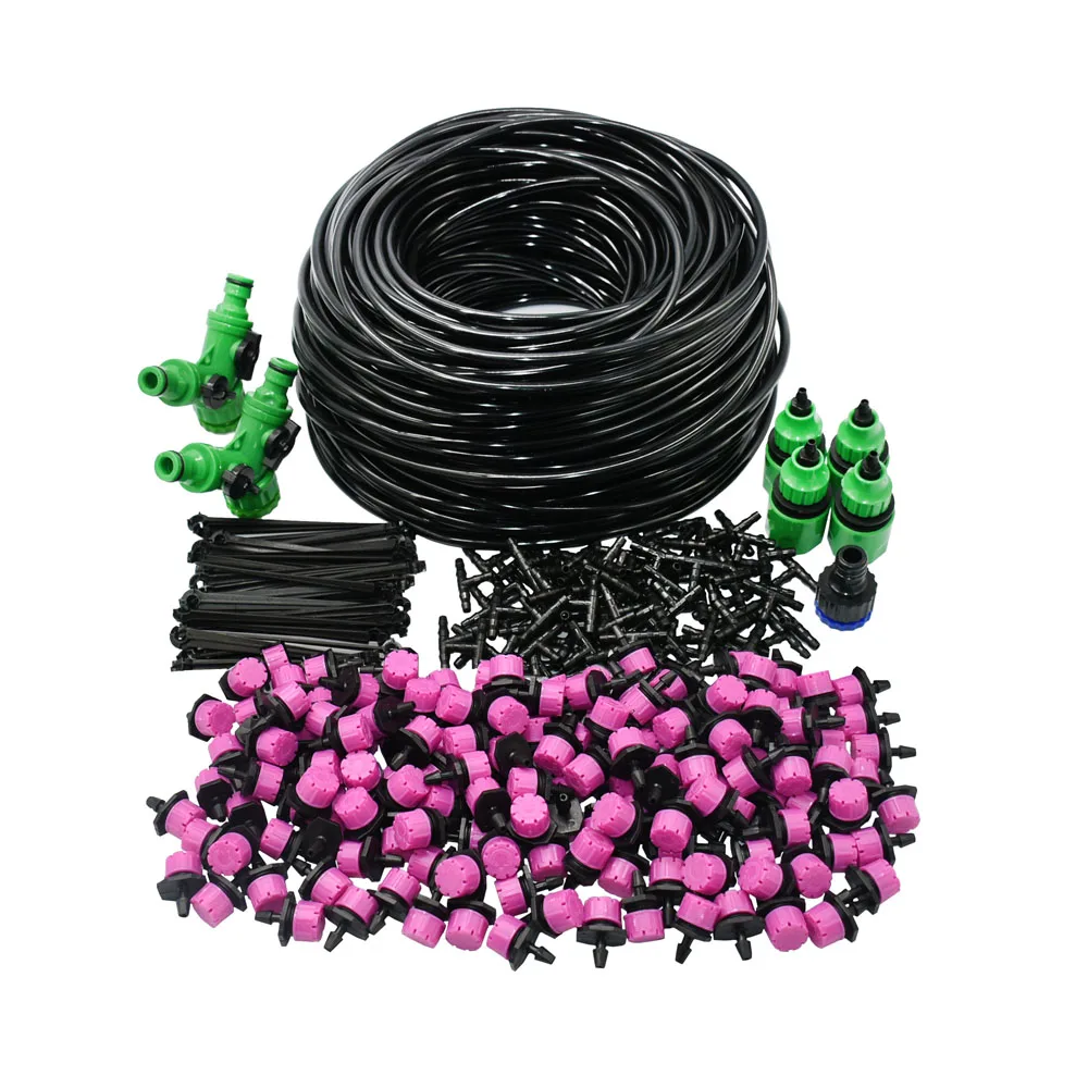 20-50m Automatic Flower Pot Watering System DIY Drip Irrigation System Garden Hose  Watering Kits Adjustable Pink Drippers