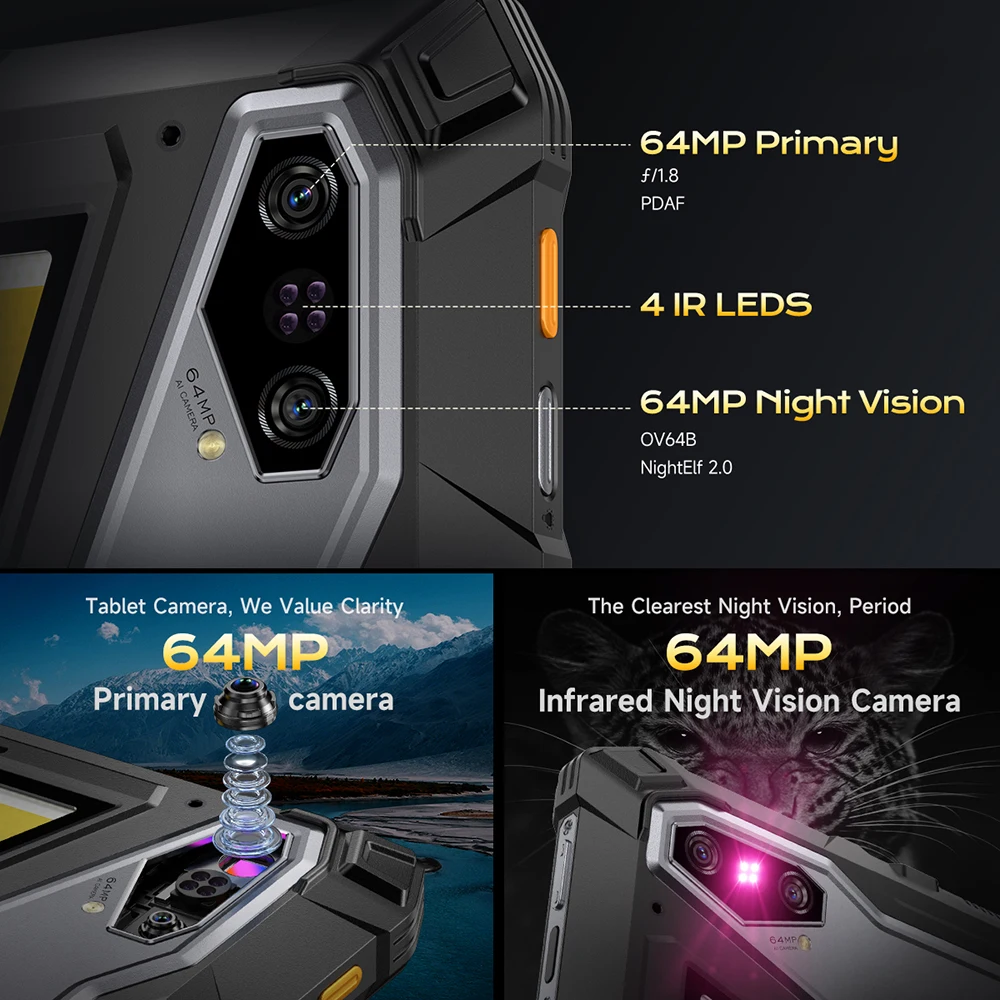 Ulefone Armor Pad 5 Ultra Rugged Tablet Portable Projector 200LM 24200mAh Battery 12GB+512GB 11