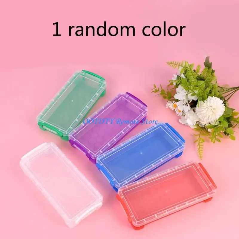 

DXAB High Capacity Pencil Case with Dustproof Lid Clear Pen Storage Box Colored Pencil Organizers Portable Pen Organizers