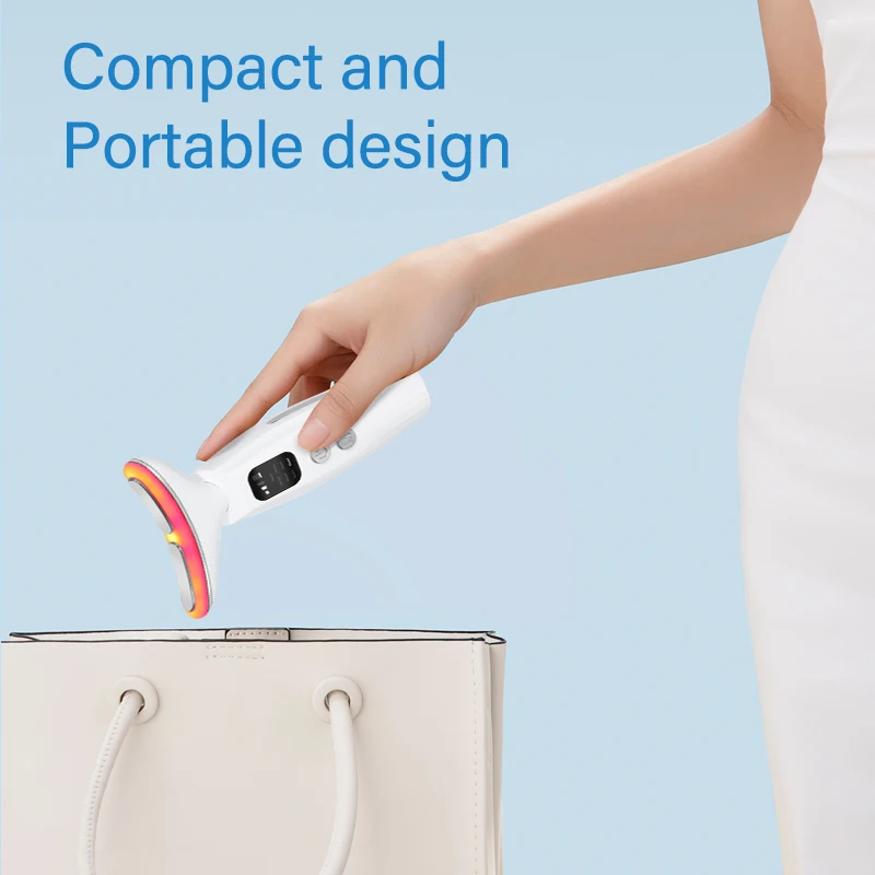 Urządzenie kosmetyczne EMS z mikroprądami do pielęgnacji szyi i twarzy, 7-kolorowy masażer do twarzy dla intensywniej pielęgnacji twarzy, szyi i ramion z funkcją wibracji.