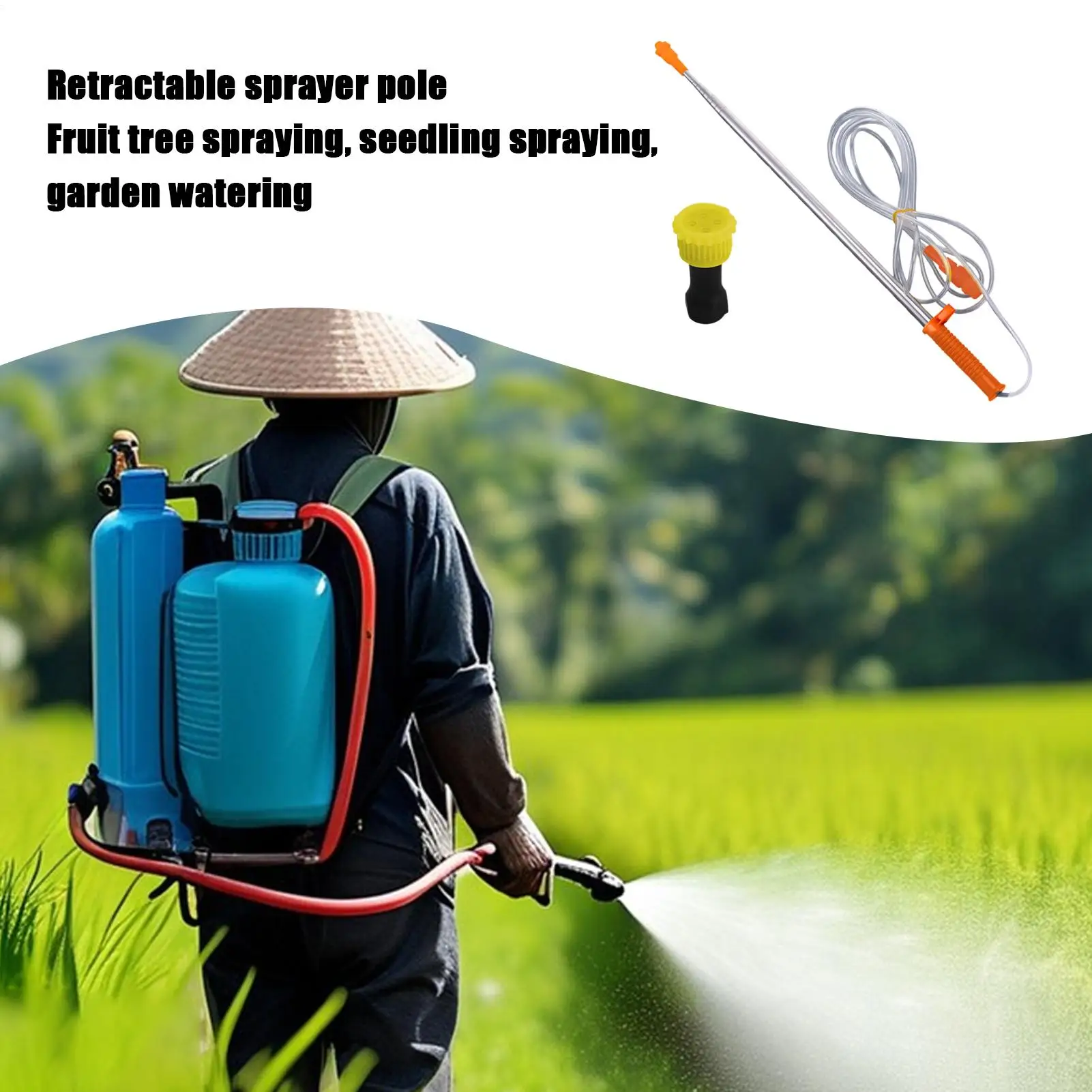 Gardening Sprayer Rod Gardening Tools Sprayer Wand Telescopic 19.6-98.4In Agricultural Sprayer Wand Wand Sprayer Accessories For
