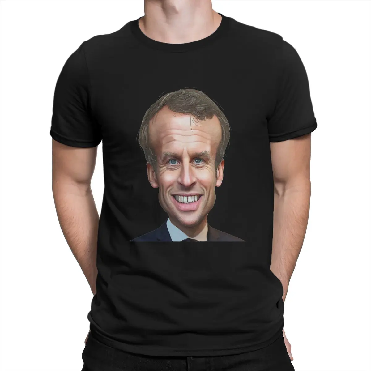 Emmanuel T Shirts Men Pure Cotton Funny T-Shirts Round Collar Macron The Eighth President Tee Shirt Short Sleeve Clothing Adult