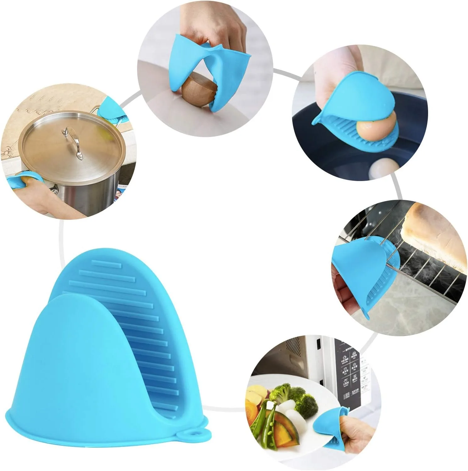 2PCS Silicone Anti-heat Gloves for Microwave Ovens Heat-resistant Gloves for Baking Ovens Thickened and Heat-resistant