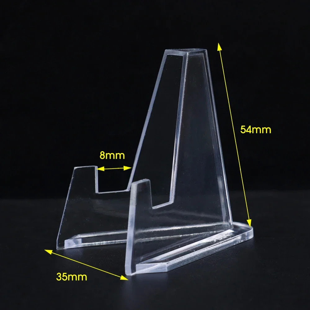 Clear Acrílico Coin Display Stand titulares, pequeno cavalete Rack, titular do cartão de negociação, suporte para Kpop Idol Card Organizer, 1-30pcs