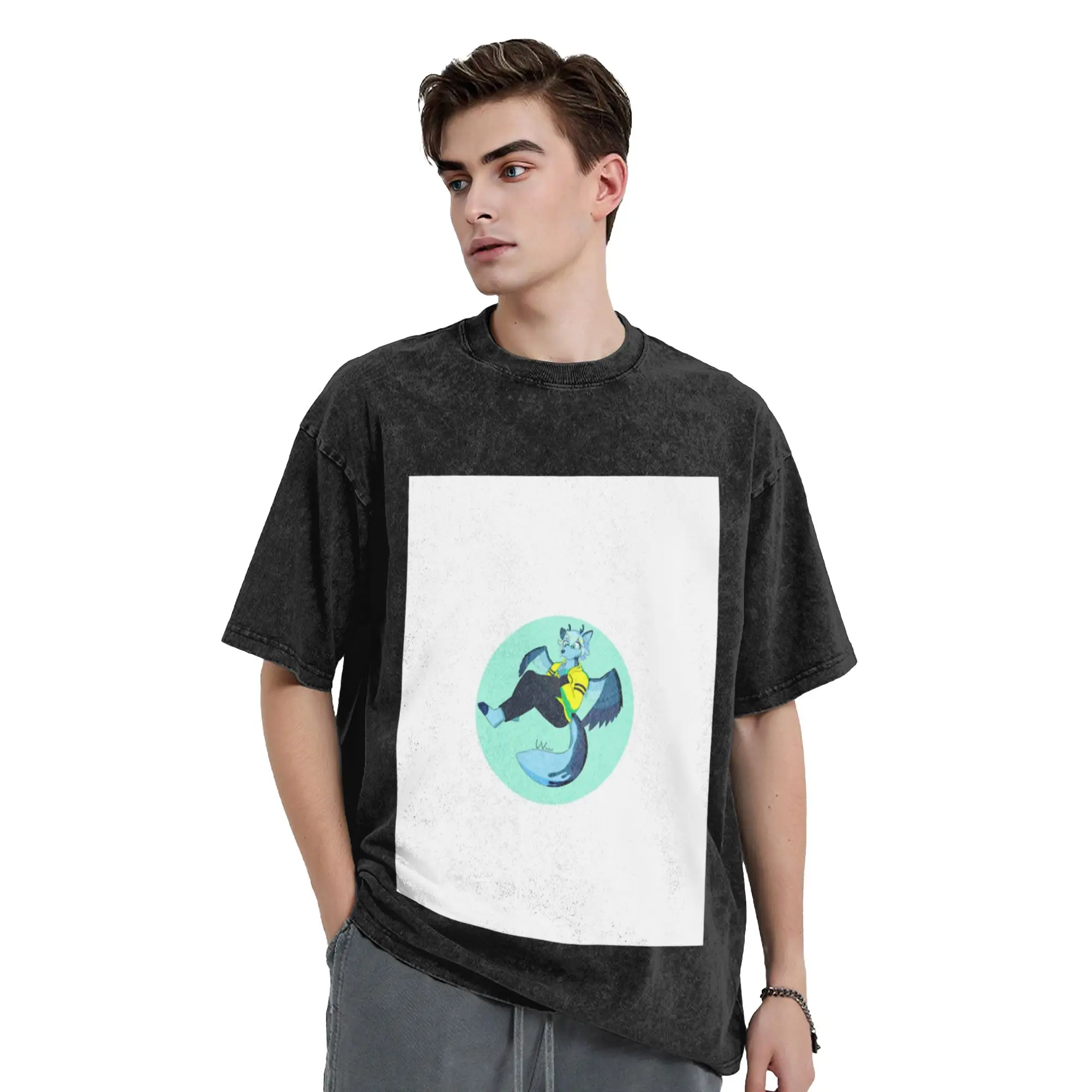 Leisure Drawing Unique Comfort A Vintage Oversized Cotton Unisex T-Shirts