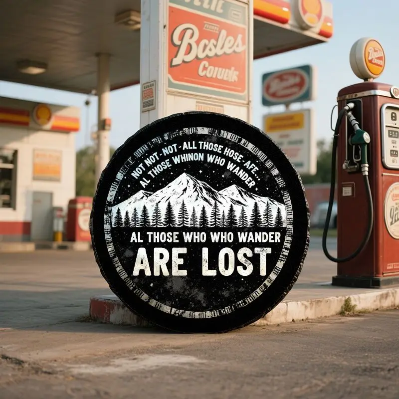 Off-Road Vehicle Mountain Forest Pattern Polyester Tire Cover, Dustproof And Durable Spare Tire Cover, Essential For Outdoor Adv
