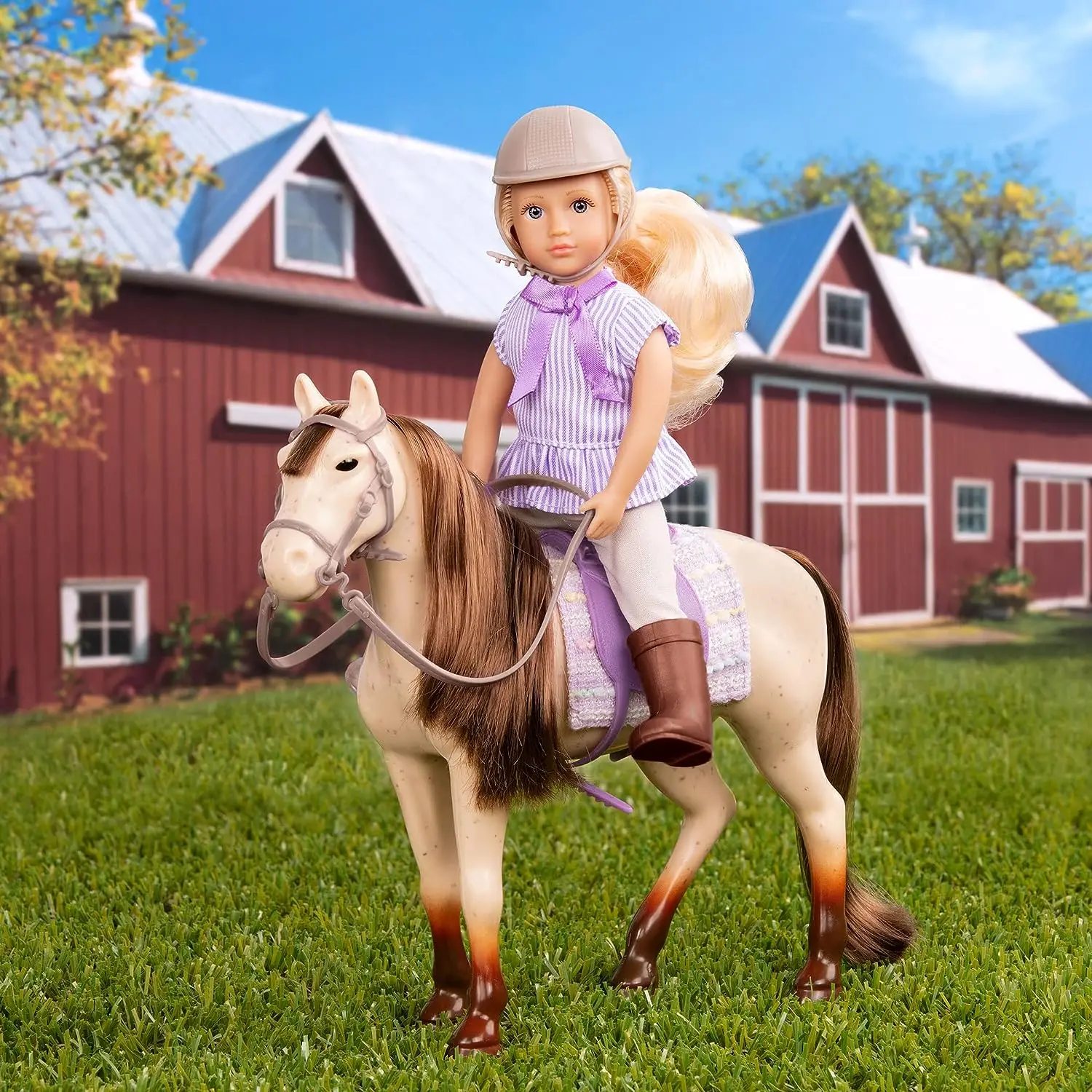 Original Lori Small 6-inch Doll Quarter Horse Set with Clothes, Animals, and Accessories as a Gift for Family Toy Children