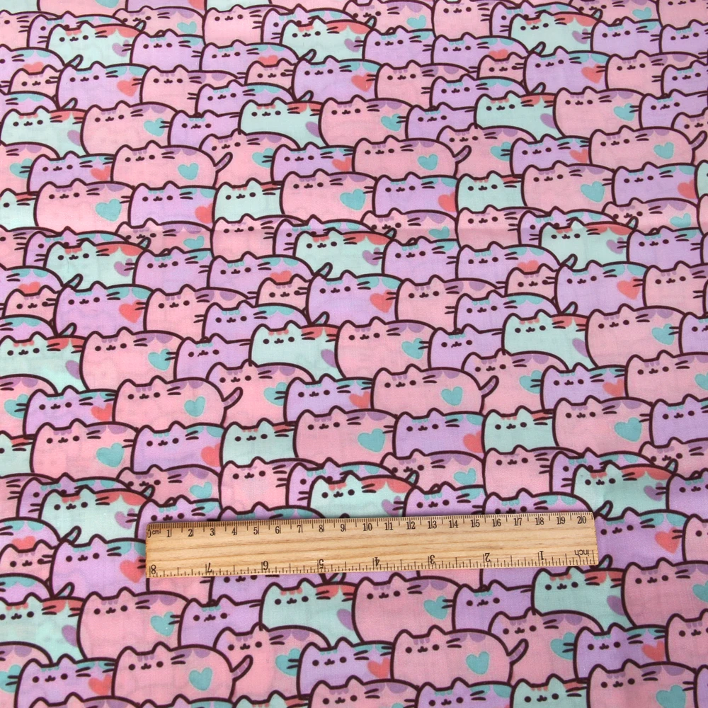 50*145cm Cartoon Cat Polyester Or 100% Pure Cotton Material Patchwork sewing Tool Quilting Fabrics Quilt Needlework DIY Cloth