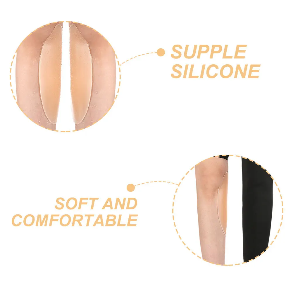 1 Par de Almofadas de Panturrilha Autoadesivas de Silicone, Suportes para Pernas Anti-Fricção para Correção Natural da Forma, Embelezador de Pernas Invisível, Reutilizável