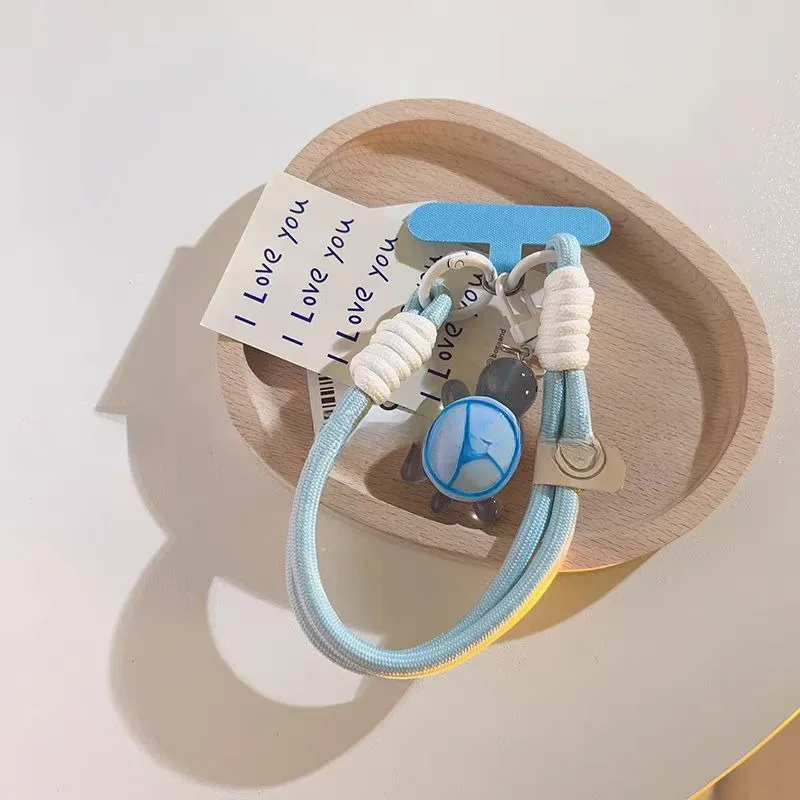 Cute Turtle Phone Case Hanging Rope With Keychain & Anti-Drop Clip Portable Short Braided Phone Wrist Strap Ideal Pendant Gift