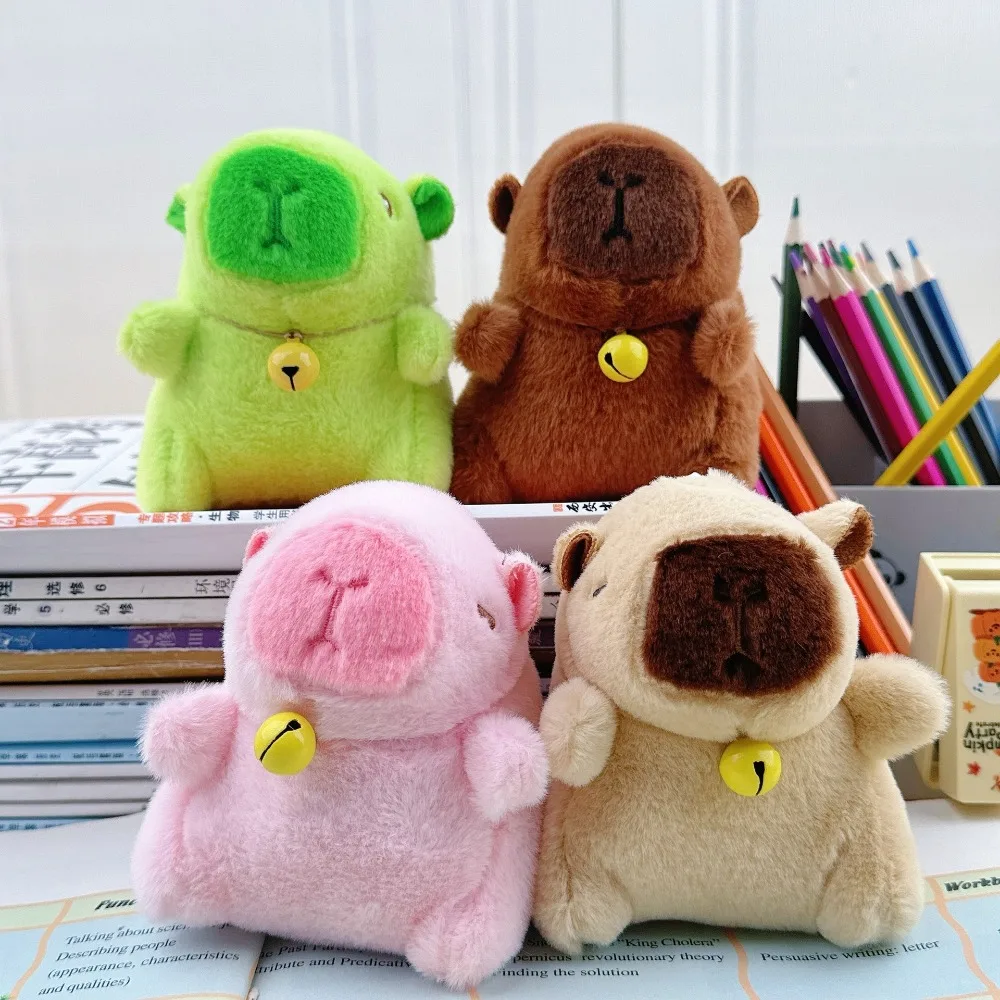 New Capybara Plush Keychain Stuffed Animal with Bradde Chain Hanging Ornament Simulation Fluffty Doll Gift Kids Toy Girl Gift