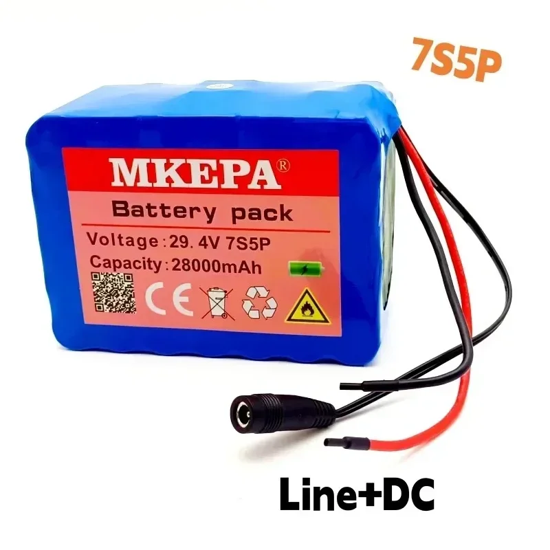 MKEPA 7S5P 18650 Li-ion battery pack 29.4V 28000mAh electric bicycle electric/Li-ion battery/customizable