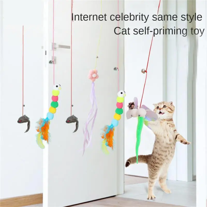 Interactive Toy Door Hanging Elastic For Kitten Playing Teaser Wand Toy Cat Supplies Interactive Cat Toy Funny Self-hey Swing