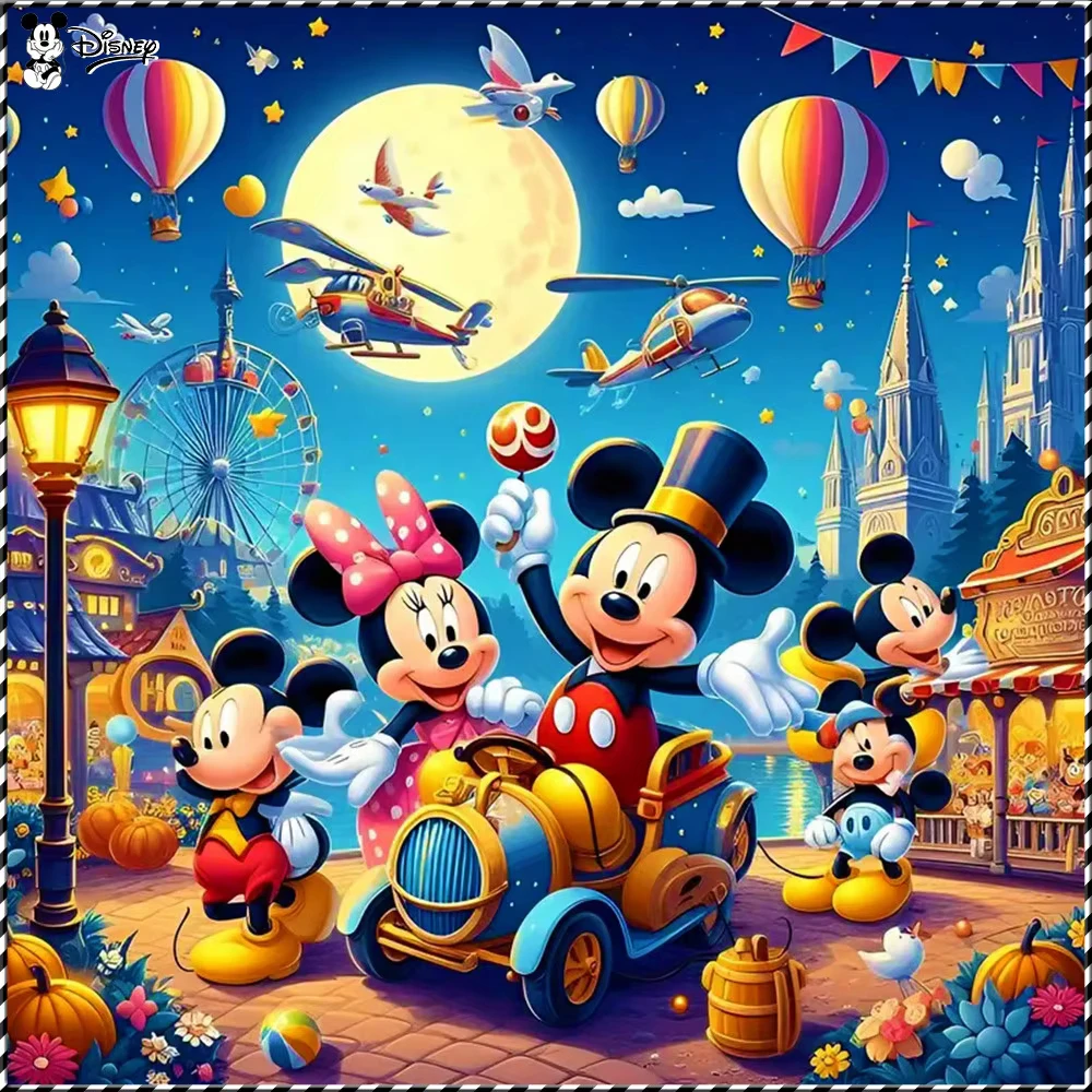 

Алмазная мозаика Диснея, мультяшное рукоделие, картина с Минни Маус, парком, тыквой, украшение для дома на Хэллоуин