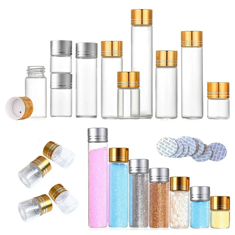 30Pcs 5ml-25ml Empty Mini Clear Glass Bottles Gravel Vial Travel Small Container For DIY Decorations Dried Flower Spices Storage