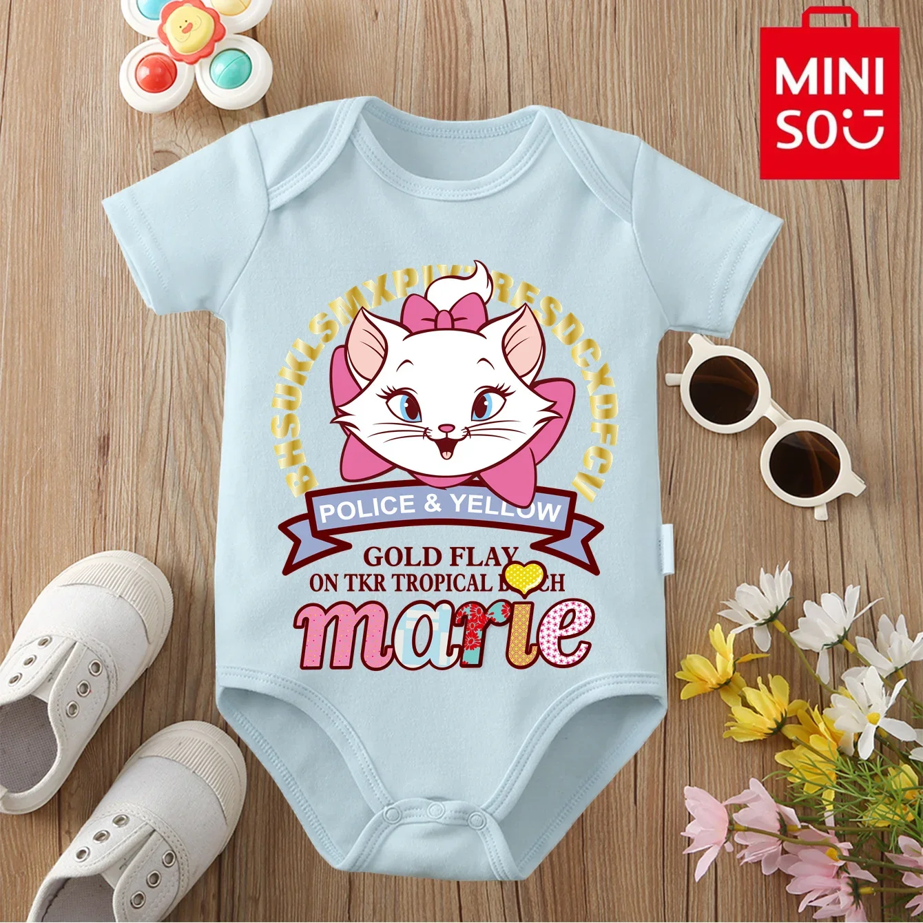 

MINISO&Disney Jointly Signed 100% Cotton Baby Clothe Onesie Bodysuit Mickey Mouse Cute Cartoon Print for 0 To 12 Months Newborn