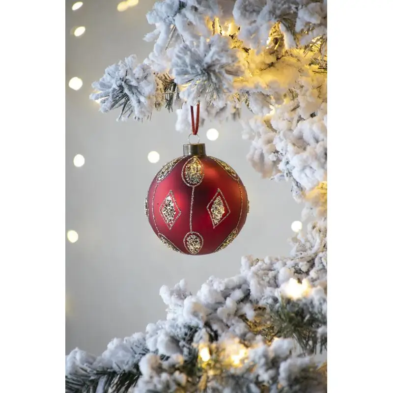 

D3.9 Christmas Ball Ornaments, Glass Decorative Hanging Ball Christmas Tree Ornaments for Holiday Party Decorations, Set of 6