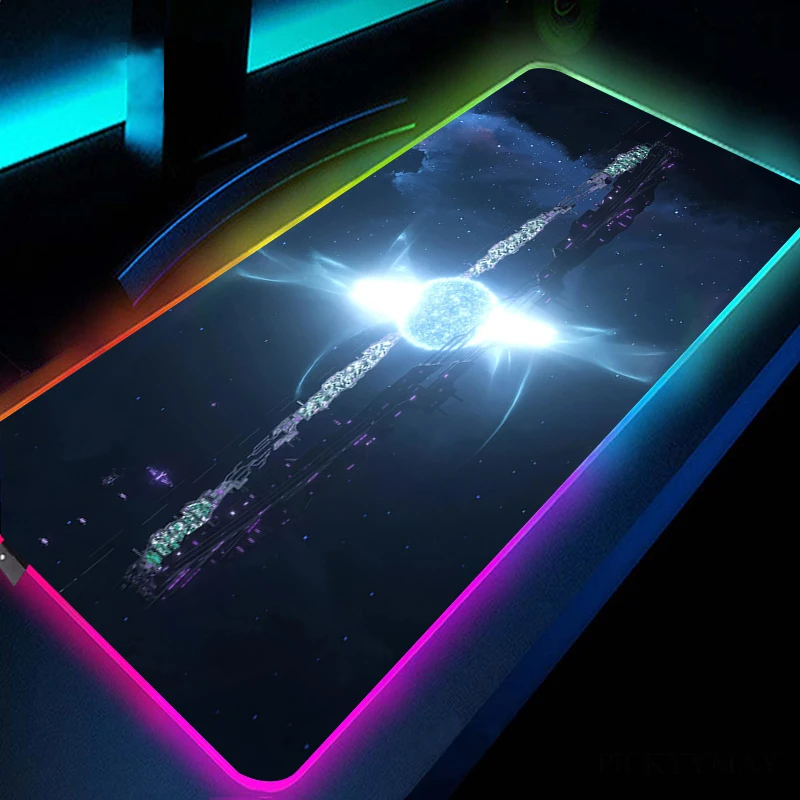 

Large RGB Gamer Mousepad LED Mouse Mat Gamer Mat STELLARIS Gaming RGB Mausepad Large Led Keyboard Mat Compute Desk Mat For Game