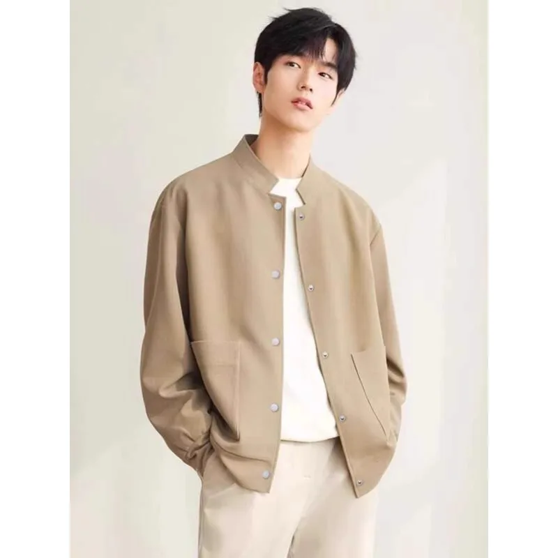 

Juspinice 2025 Spring and Autumn New Chinese Men's Stand Up Collar Jacket Casual Loose Zhongshan Suit Male Clothing