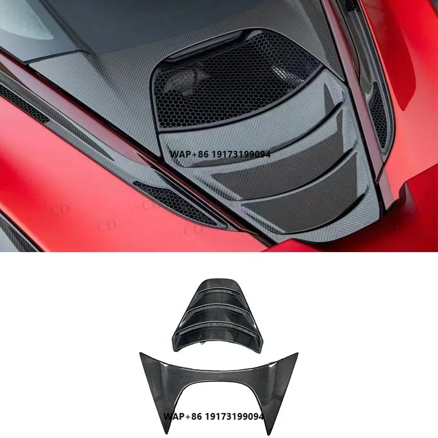 

For-Mclaren 720s Coupe Dry Carbon Fiber OEM Style Rear Engine Compartment Cover Air Intake Flow Vent Scoop Cover Body Kit