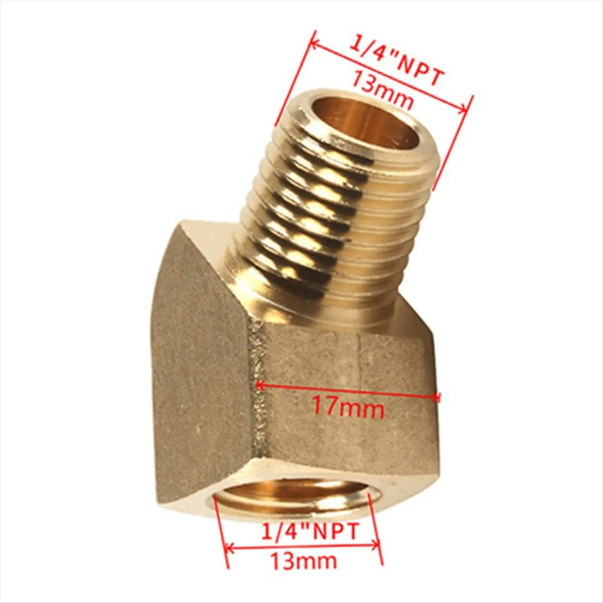 

Reliable- 45 Degree Street Elbow 1/4 Inch NPT Male X 1/4 Inch NPT Female Brass Pipe Fitting Pack of 2