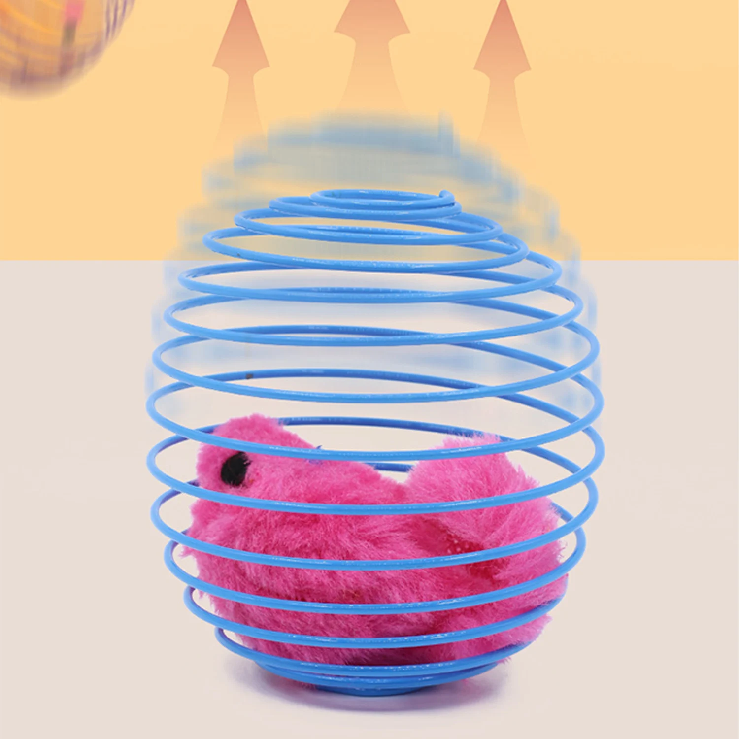 Pet Cat Chasing Toy Cage Mouse Colorful Plush Simulation Fun Mouse Set Interactive Rolling Ball Mouse Toy Pet Cat Venting Toy