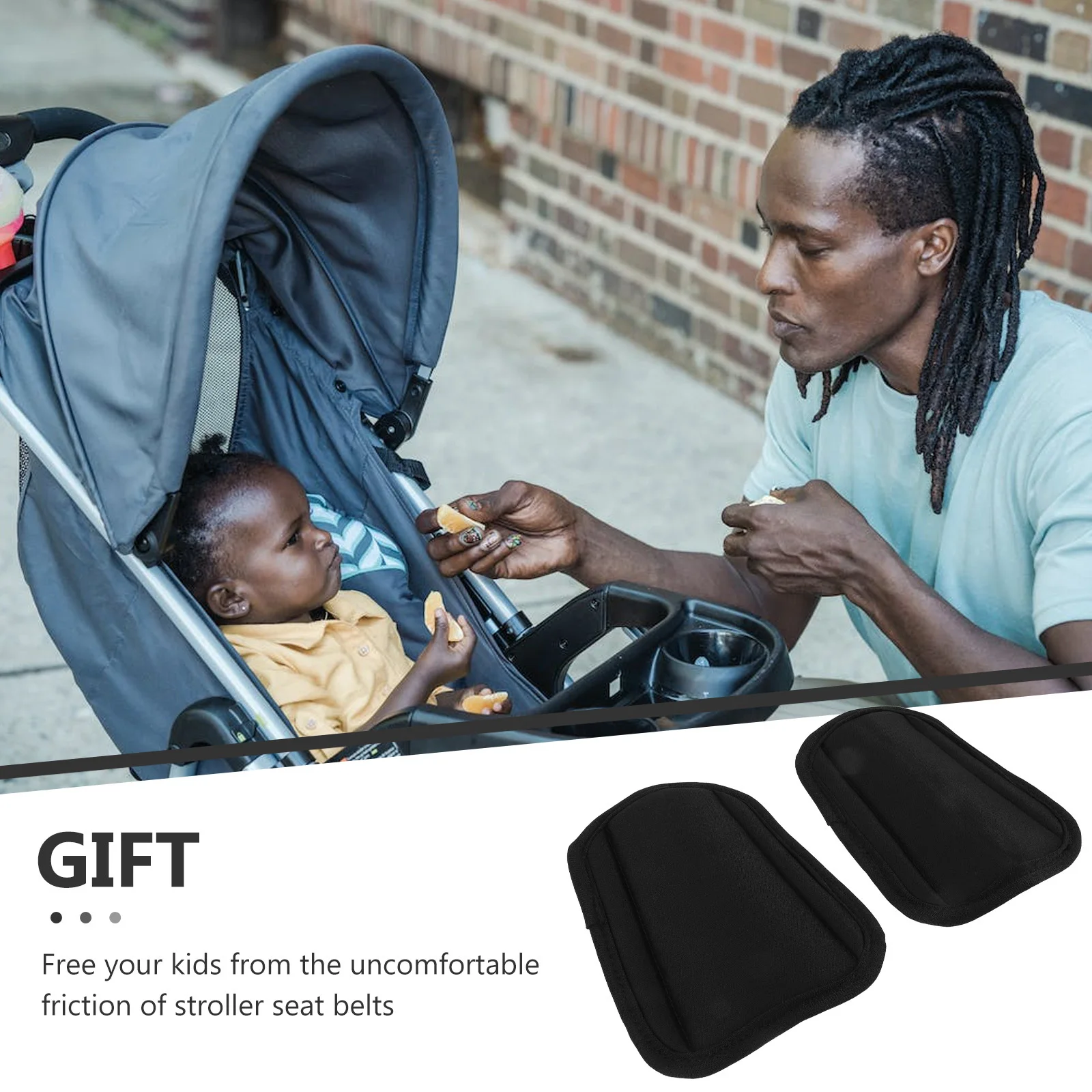 แผ่นรองไหล่เพื่อความปลอดภัย 1 คู่ แผ่นรองนุ่มระดับพรีเมียม ปกป้องจากแรงเสียดทานของรถเข็นเด็ก ปลอกสายรัดอเนกประสงค์