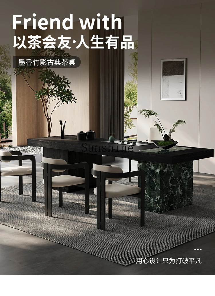 Light luxury elegant rhyme ancient style new Chinese style modern simple tea table large apartment balcony advanced