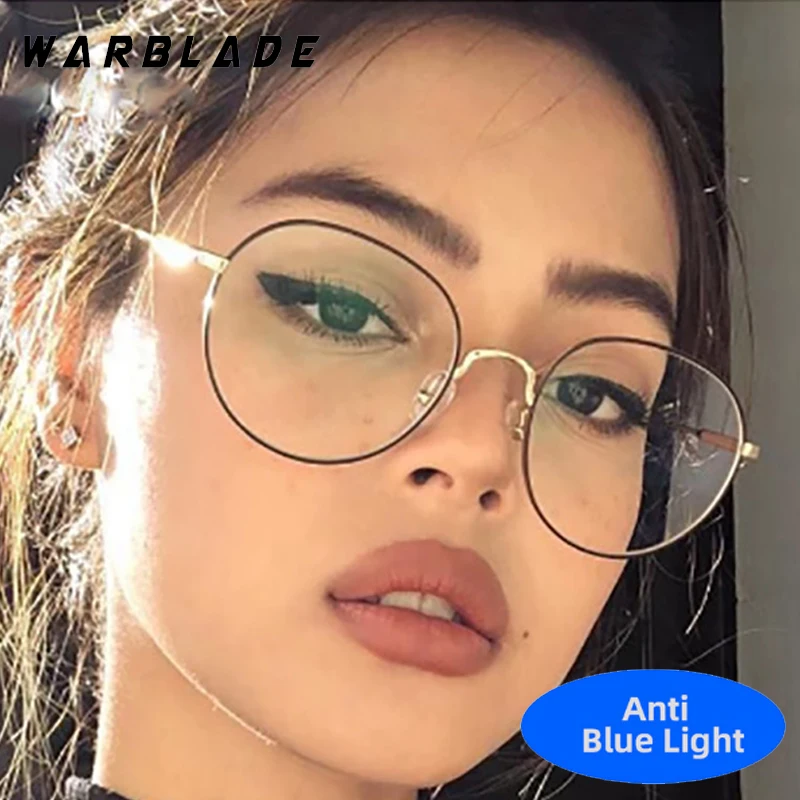 

Classic Metal Oval Frame Computer Office Work Anti-Blue Light Women Men Glasses Luxury Designer Eye Protection Optical Eyewear