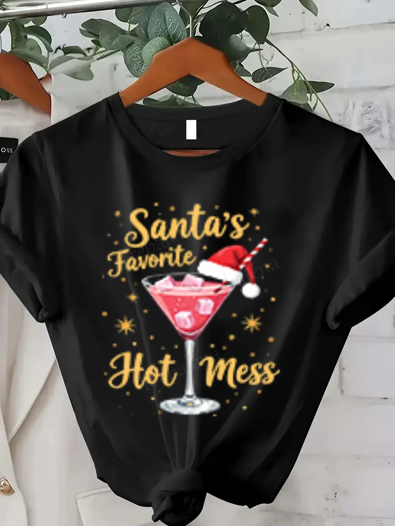 تي شيرت نسائي تي شيرت سانتا المفضل لعيد الميلاد الساخن للنساء #1