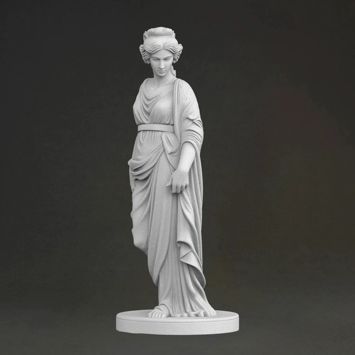 'Greek goddess' Sculpture, 3D Printed Resin Material, Hand-Painted, Plaster-Like Textured Decoration (Ships Within 10 Days)