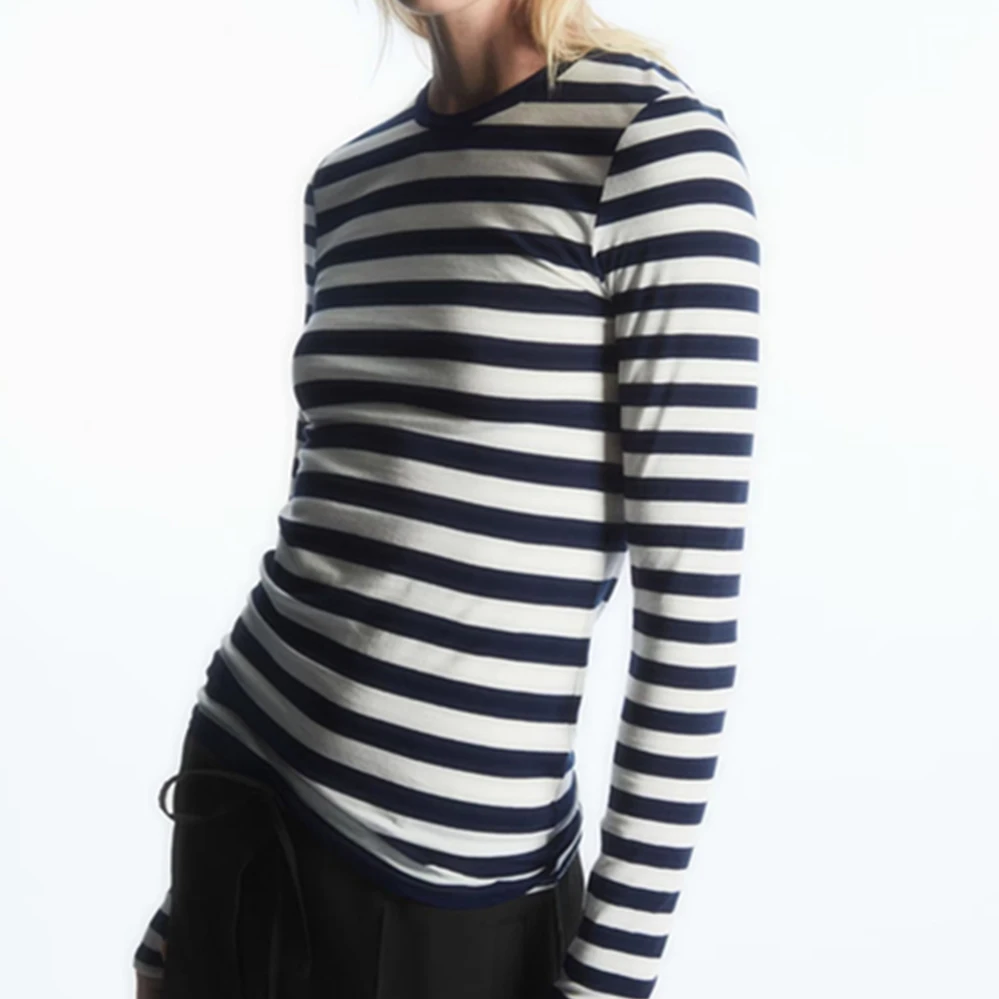 

Jenny&Dave Autumn New Ladies Long Sleeve T-Shirt Women Basic T-Shirt Cotton Top Slim Fit Round Neck Casual