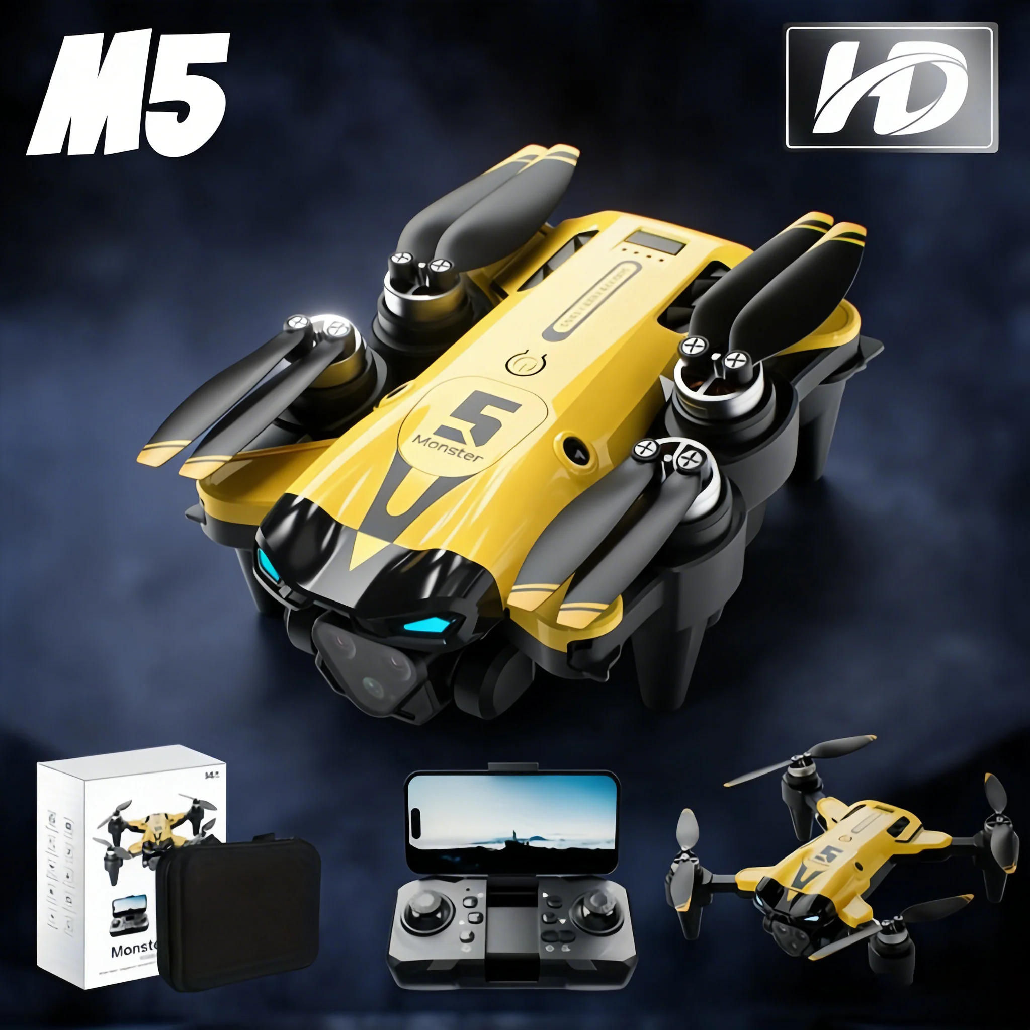 

2026 New M5 Brushless Drone | HD ESCs Camera Enhanced Optical Flow | Gesture Control APP FPV One-Key Takeoff Gift