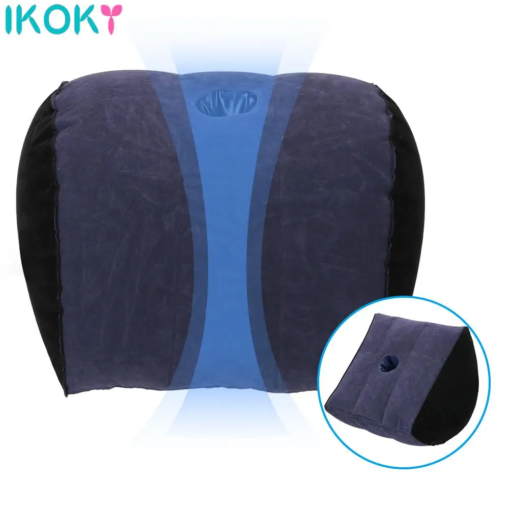 IKOKY Inflatable Sex Aid Pillow Sex Furniture Sex Toys For Couples Adult Games For Women Masturbation Position Flocking Cushion