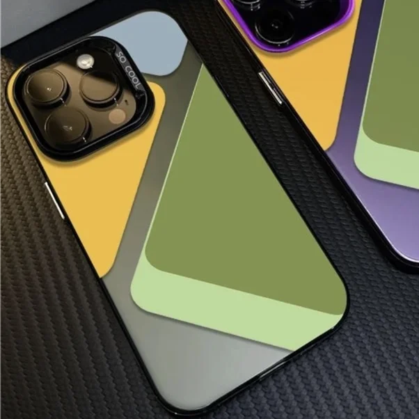 Four-color square Mosaic pattern phone case for iPhone 16 15 14 13 12 11 Pro/ Max/Plus shock-proof rear cover anti-fingerprint