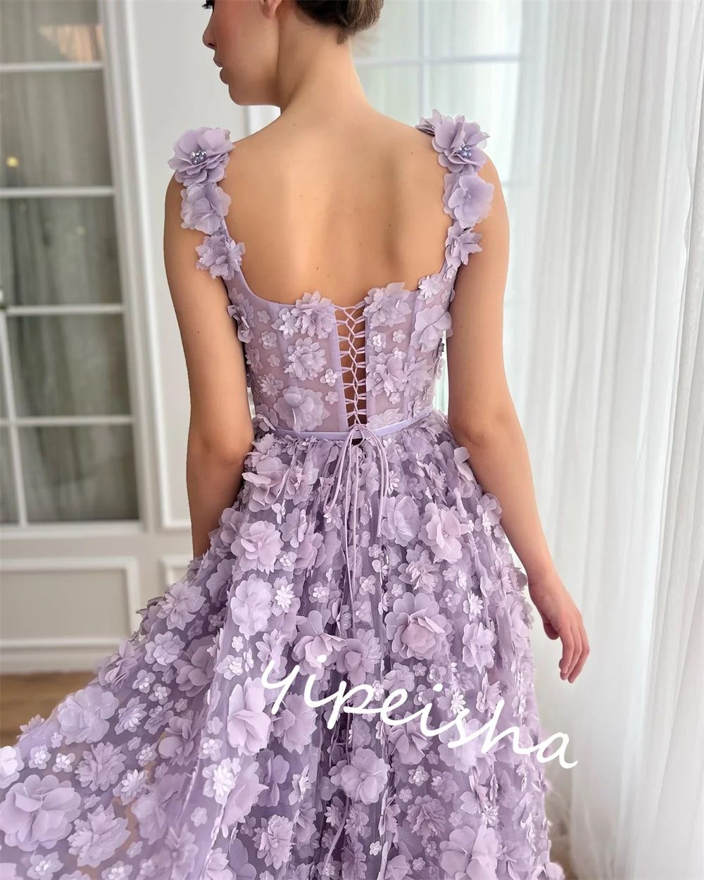 Robe de Rhde haute qualité avec appliques en organza, robe de soirée perlée, bretelles spaghetti, robes longues sur mesure, Rotterdam Kle, occasion exquise