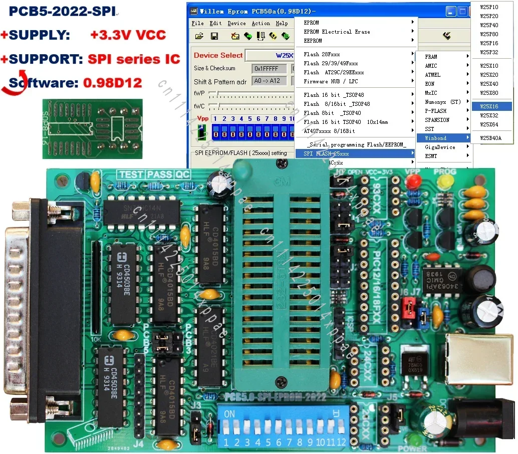 EPROM FLASH Single-chip Microcomputer Motherboard BIOS Writing PCB50A Multi-function Programmer Willem Recorder