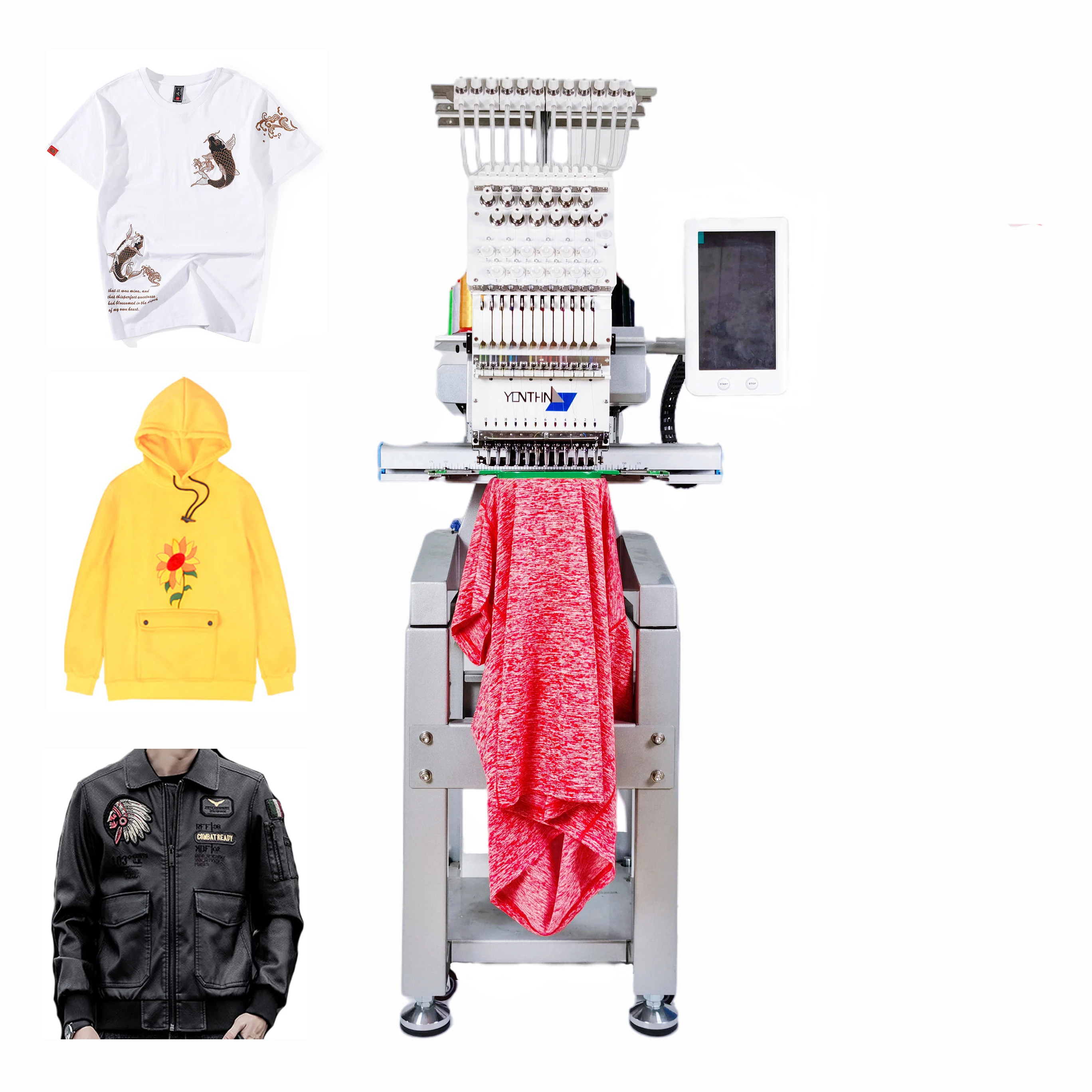 Yonthin 9/12/15 Colors Hat Cap Flat Computer Single 1 Head Embroidery Making Sewing Machine Computerized Price