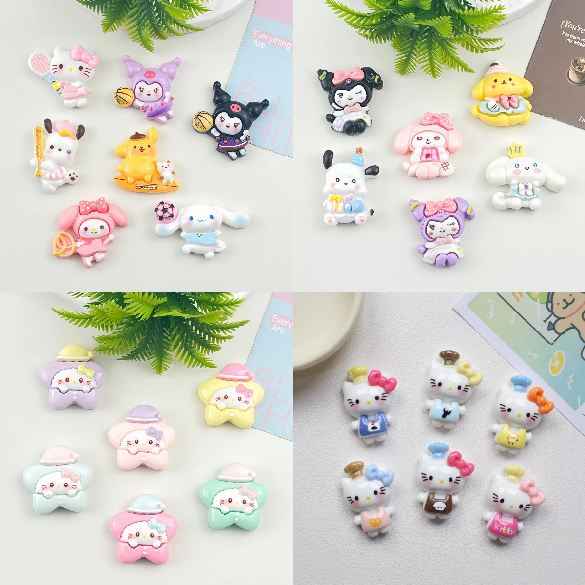 Kawaii Flatback Resin Cartoon Animal DIY for Refrigerator Scrapbook Phone Case Headwear Earring Craft Decor