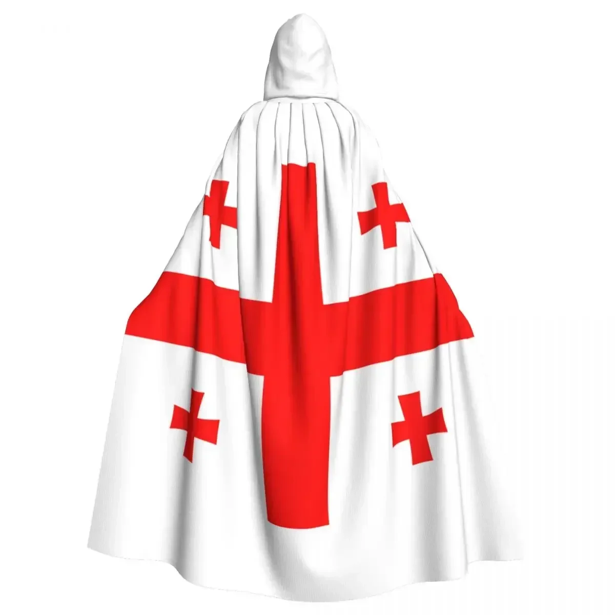 Unisex Adult Flag Of Georgia Cloak With Hood Long Witch Costume Cosplay