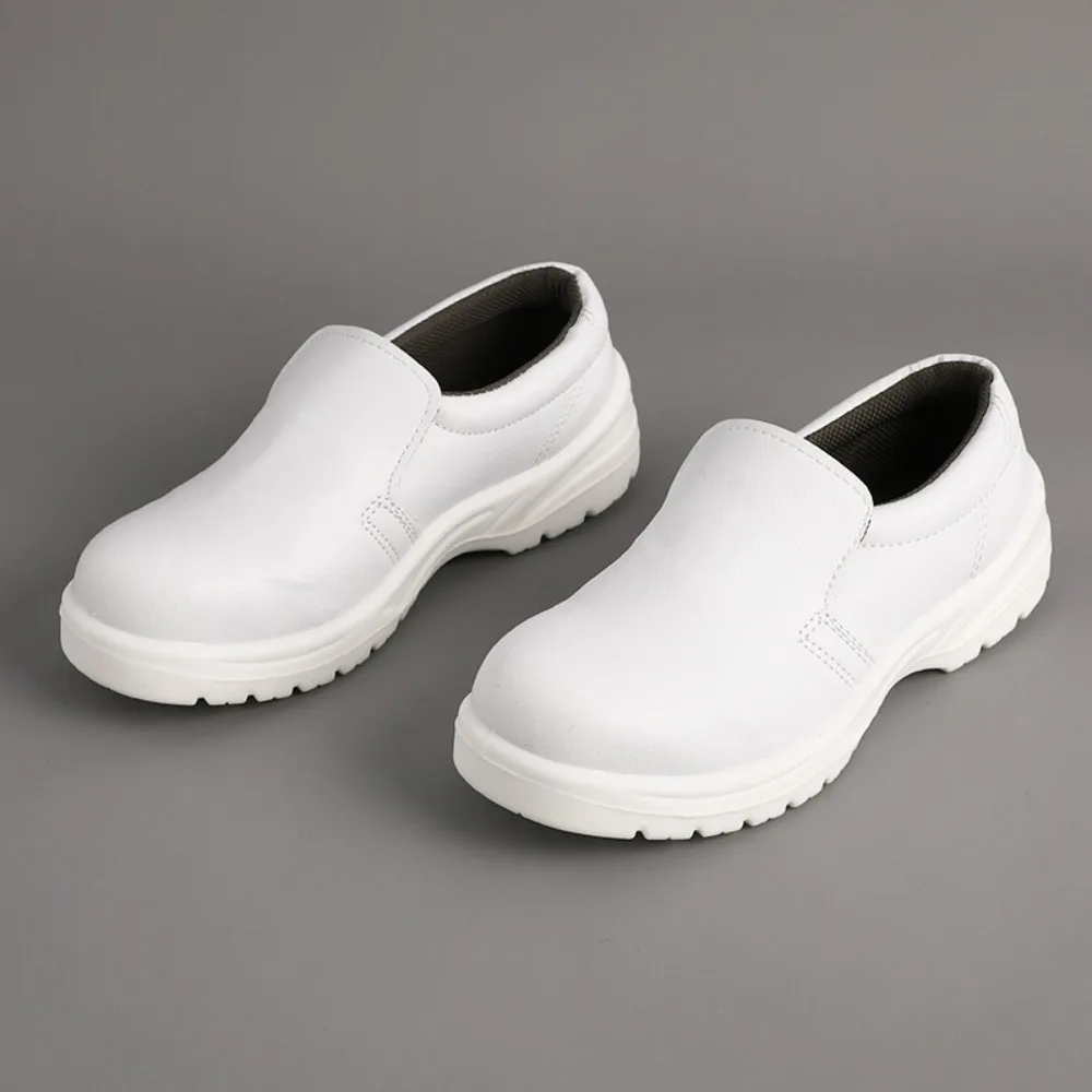 Breathable White Anti-static Safety Shoes Steel Toe Cap Anti-smash Industrial Protective Footwear Dust-free Cleanroom Work Shoes