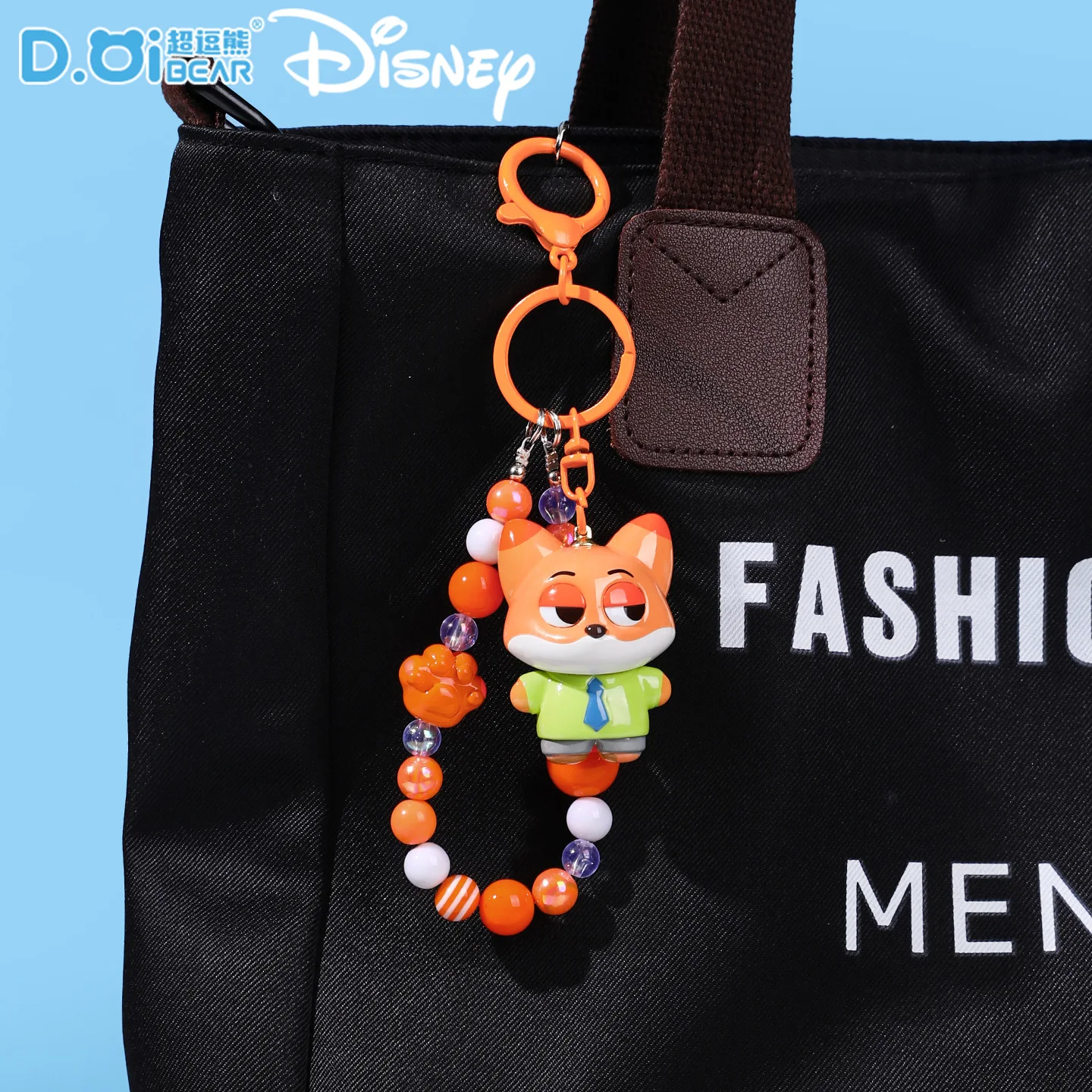 Echte verrückte Zootopia süße Perlen Schlüsselanhänger Anhänger Nick Judy Paar Cartoon Puppe Tasche hängende Kette