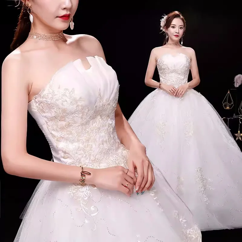 XXN-110#Wedding Dress 2024 New Style Bridal Uniform Forest Champagne Lace Ball Gown Customized Plus Size Wholesale Party Prom